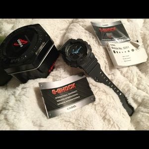 This is a gray/ blue g shock watch never worn